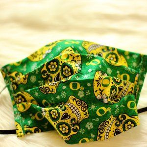 University of Oregon Sugar Skull Face Masks